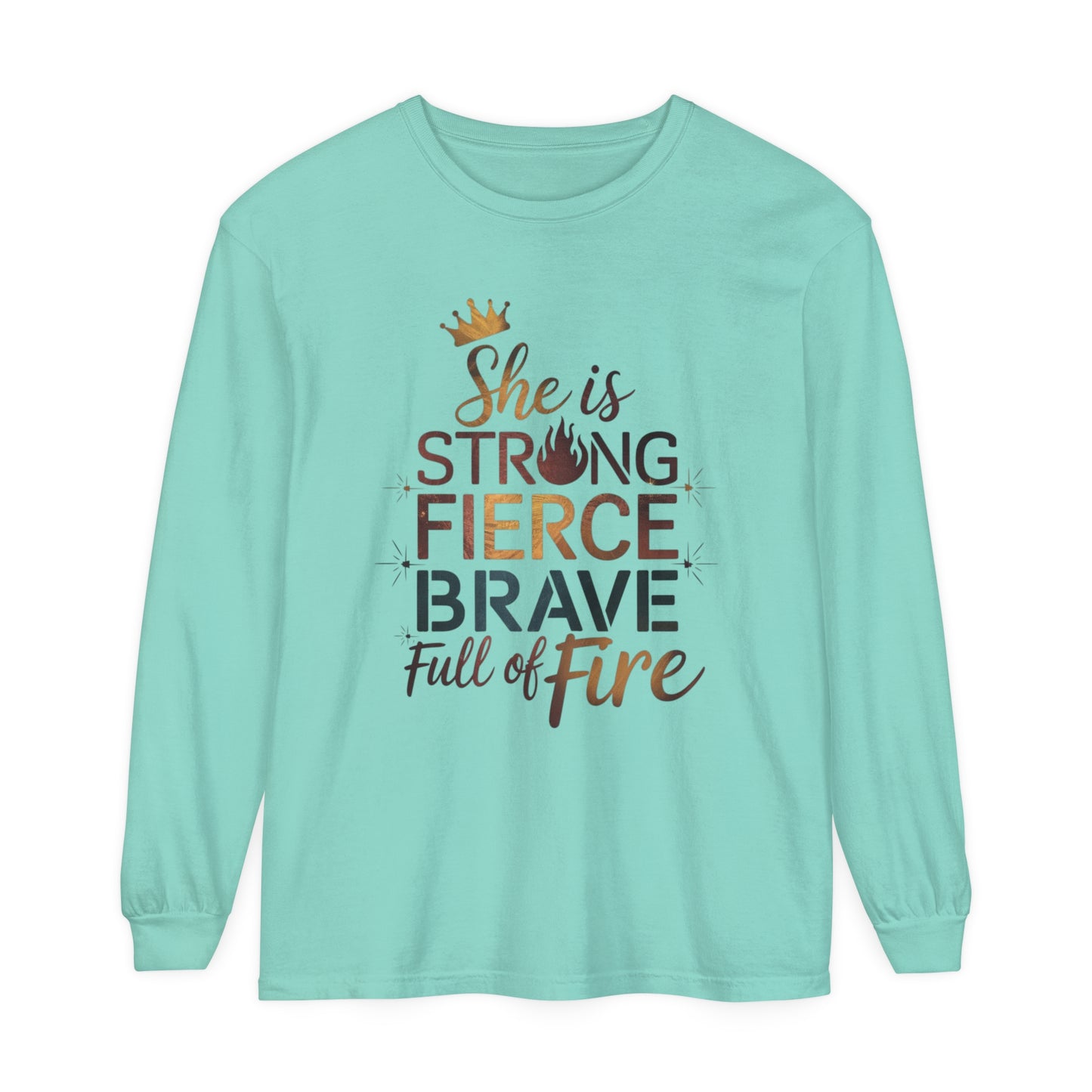 She Is Women Garment-dyed Long Sleeve T-Shirt