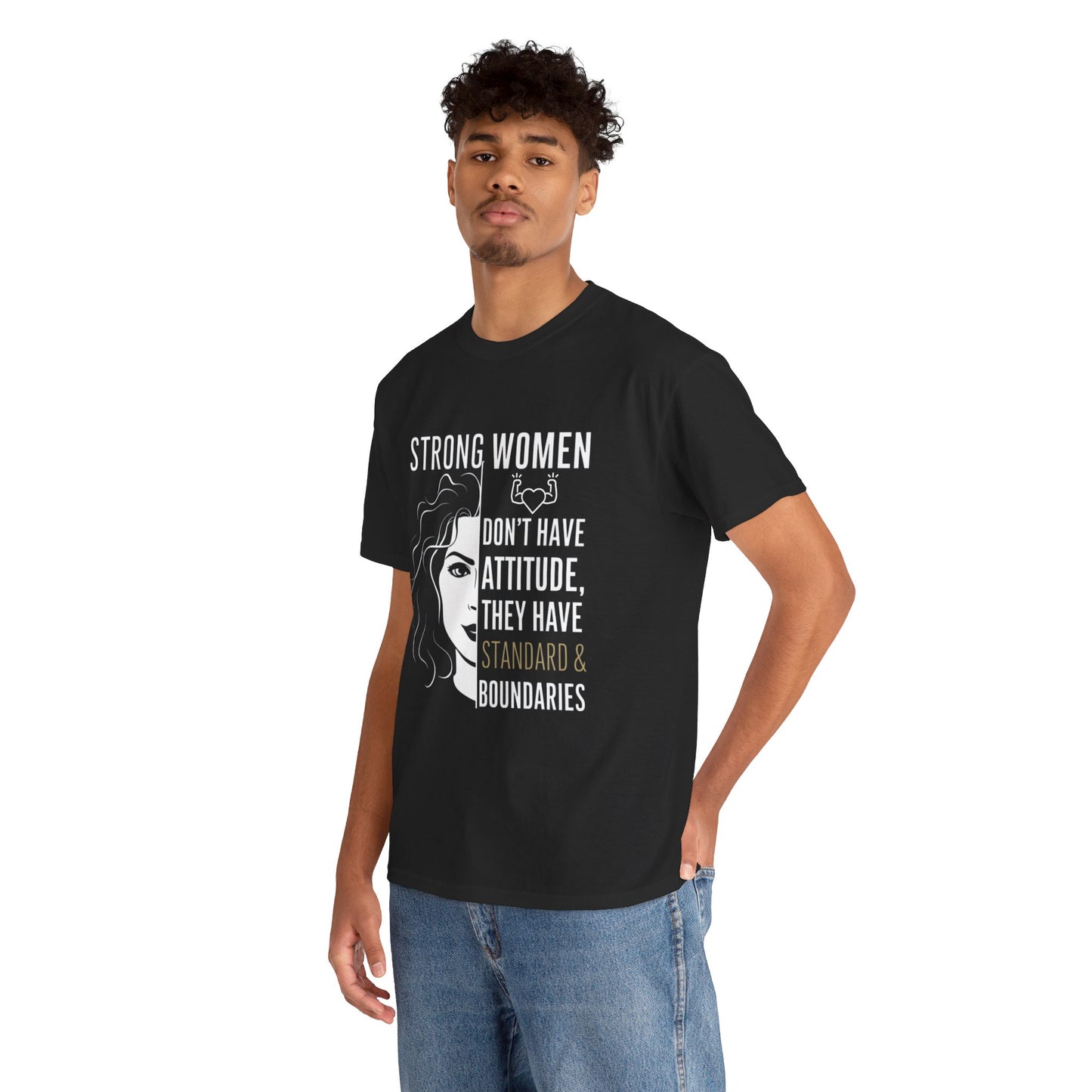 Strong Women Printed T Shirt with Hearts