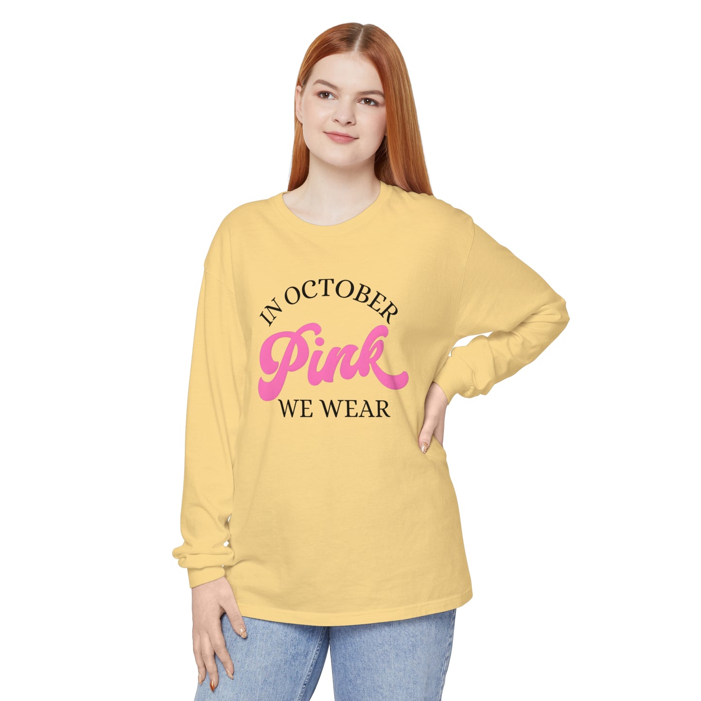 In October Unisex Garment-dyed Long Sleeve T-Shirt