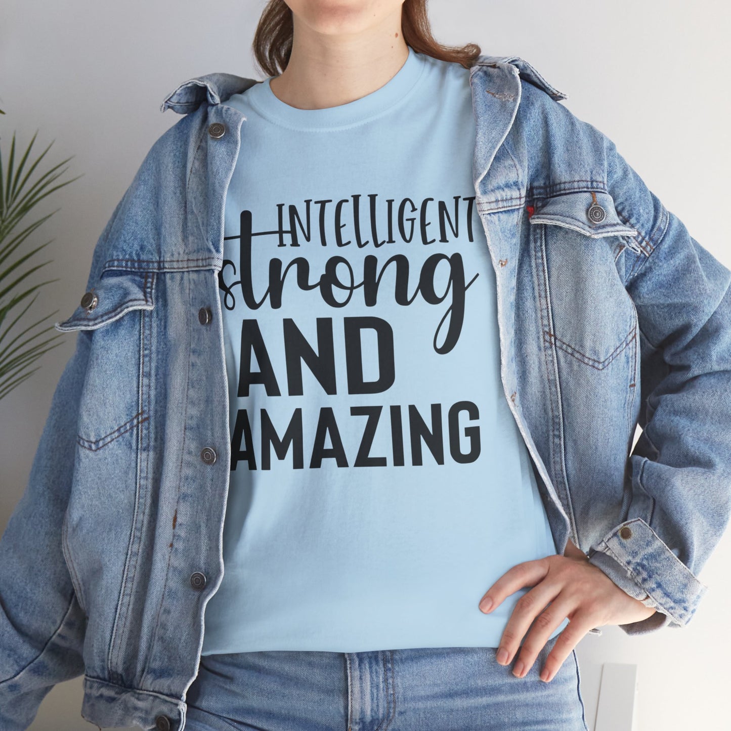 Intelligent Strong Printed T Shirt with Hearts