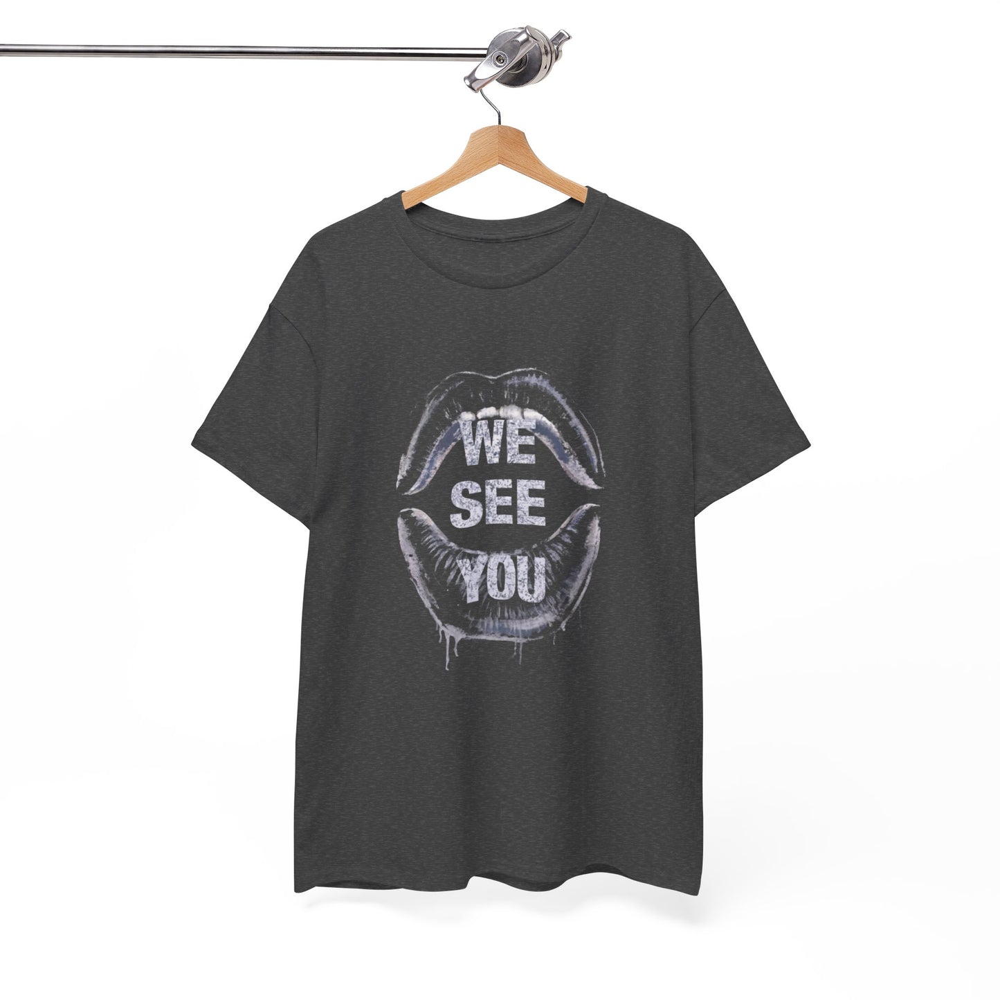 WE See You Printed T Shirt with Hearts
