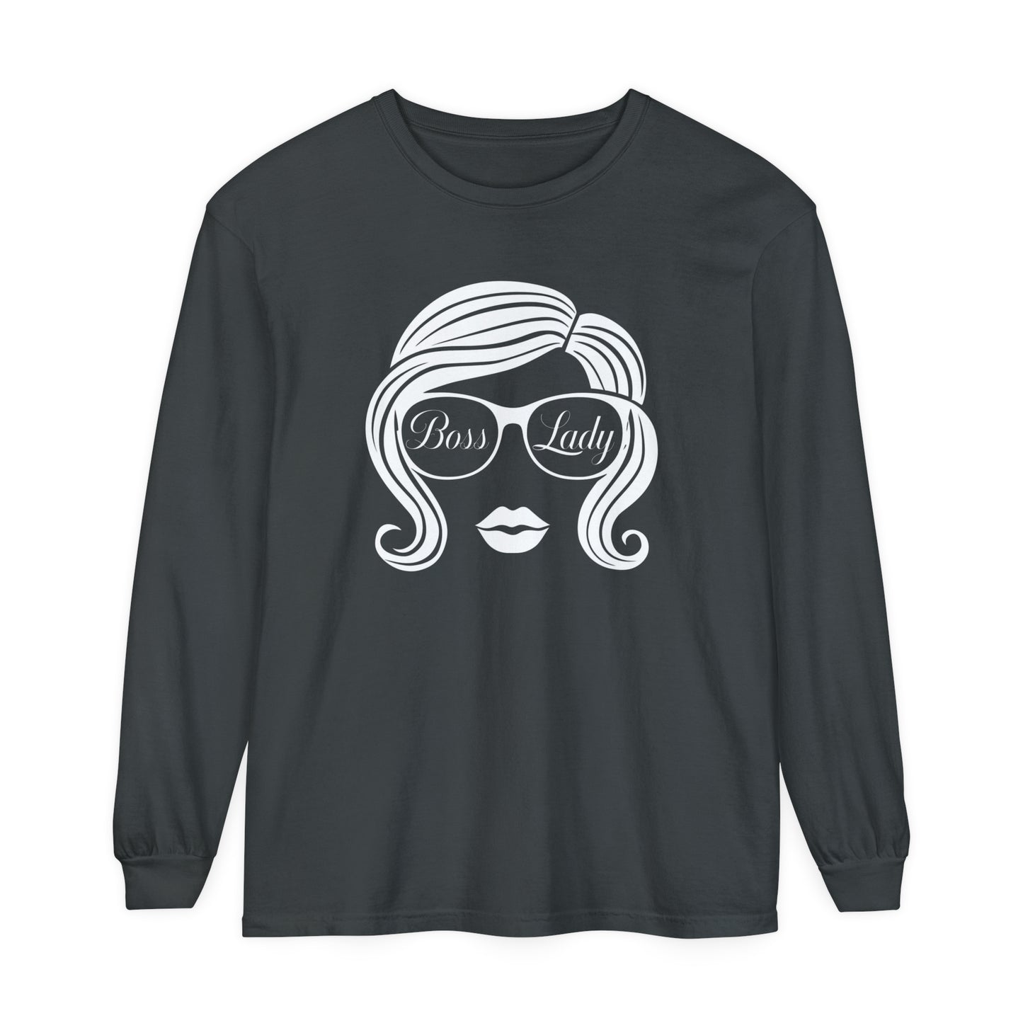 Boss Lady Women Garment-dyed Long Sleeve T-Shirt