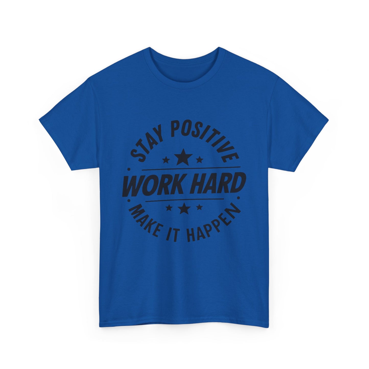 Stay Positive Printed T Shirt with Hearts