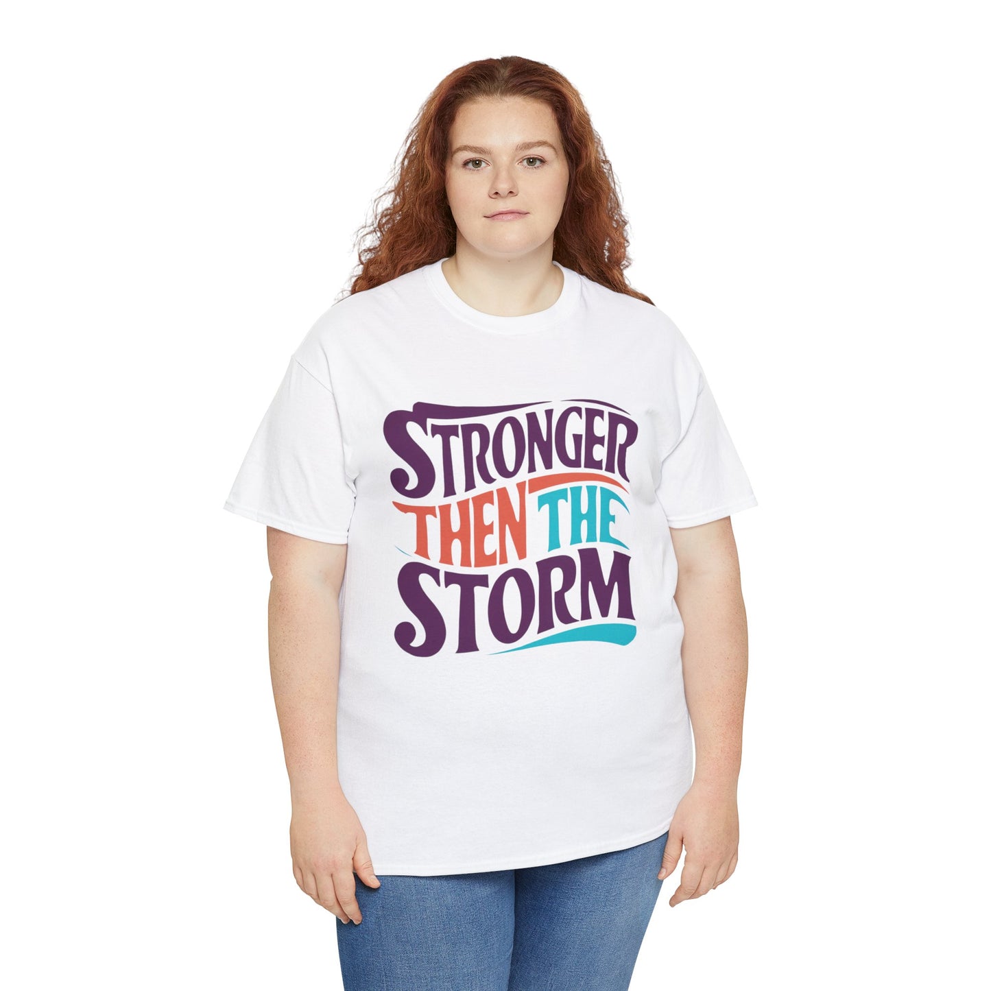Stronger Then  Printed T Shirt with Hearts