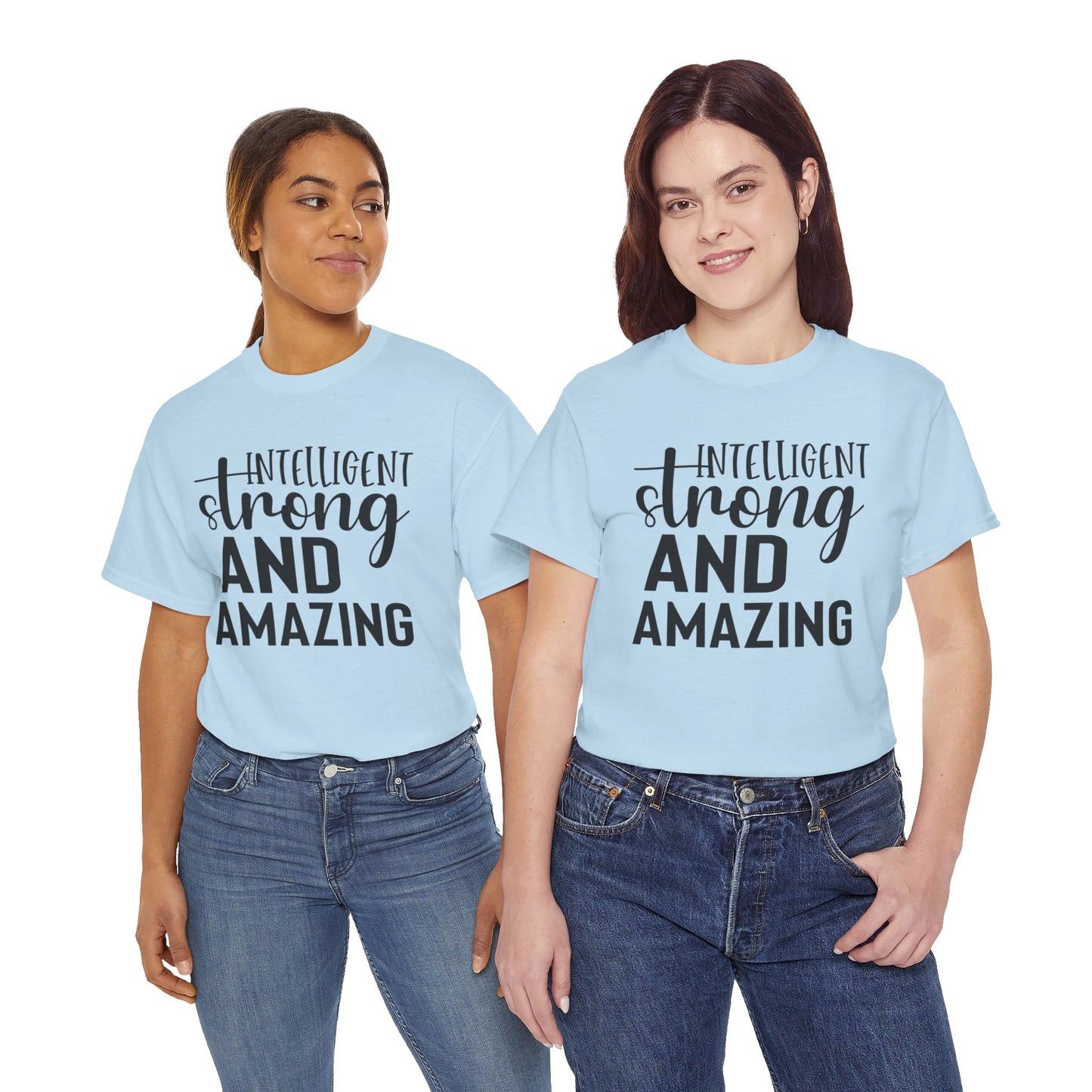 Intelligent Strong Printed T Shirt with Hearts