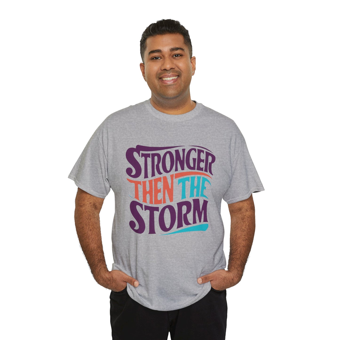 Stronger Then  Printed T Shirt with Hearts