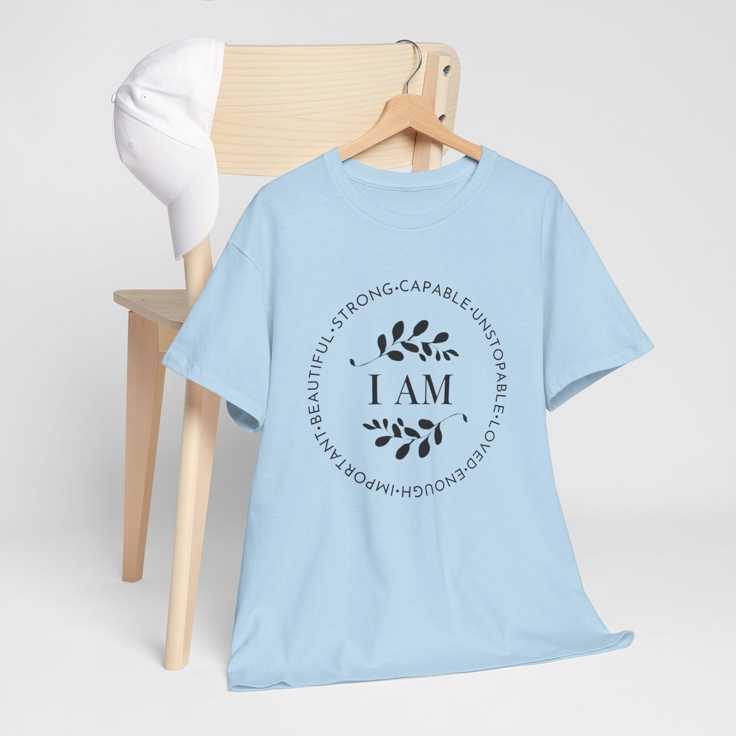 I AM Printed T Shirt with Hearts