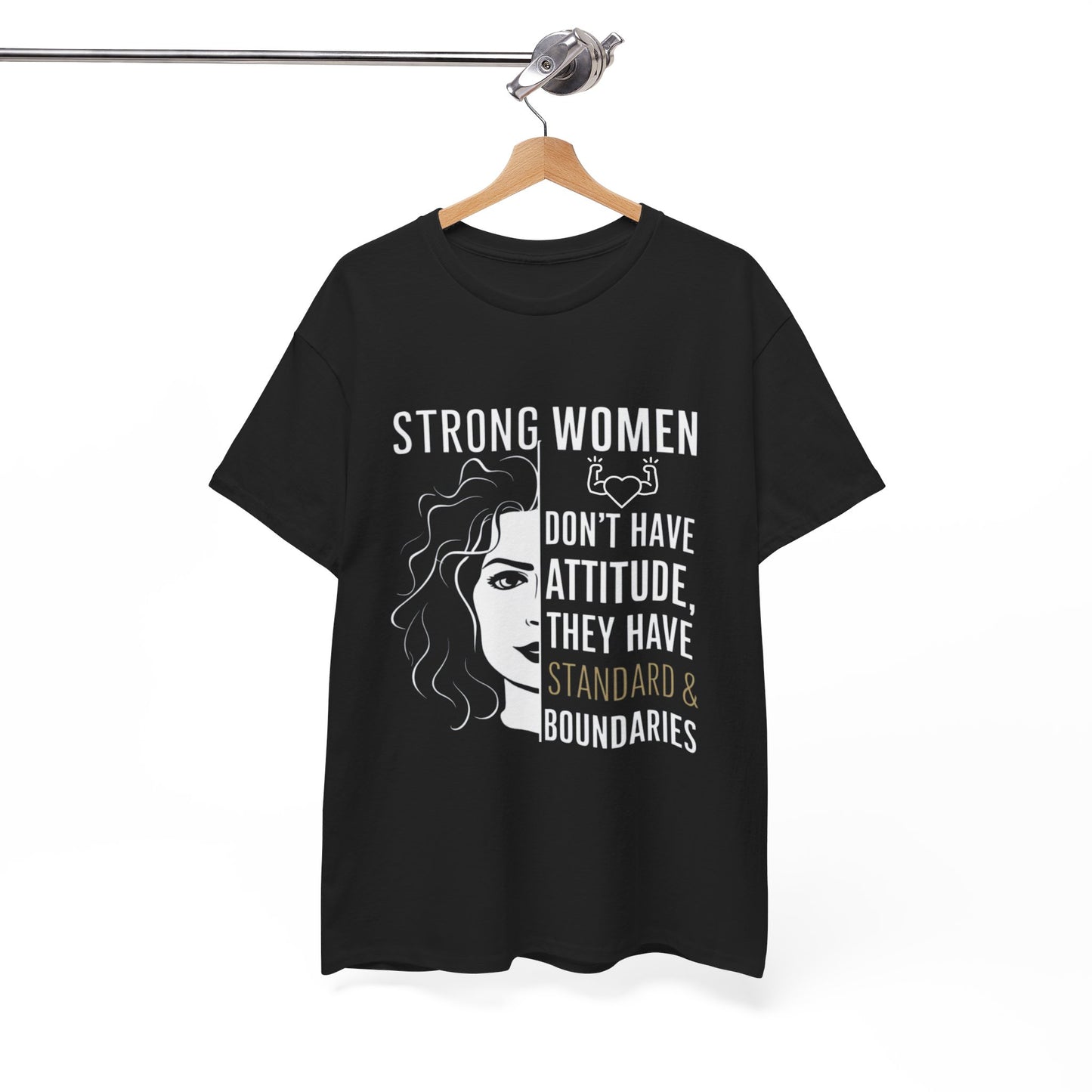 Strong Women Printed T Shirt with Hearts