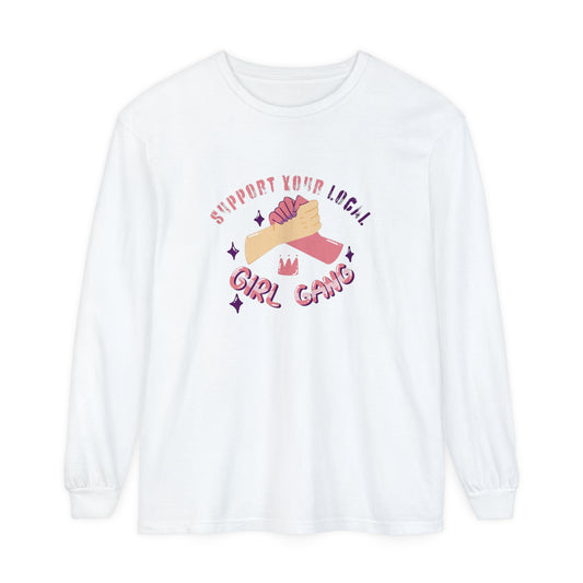 Support your local Women Garment-dyed Long Sleeve T-Shirt