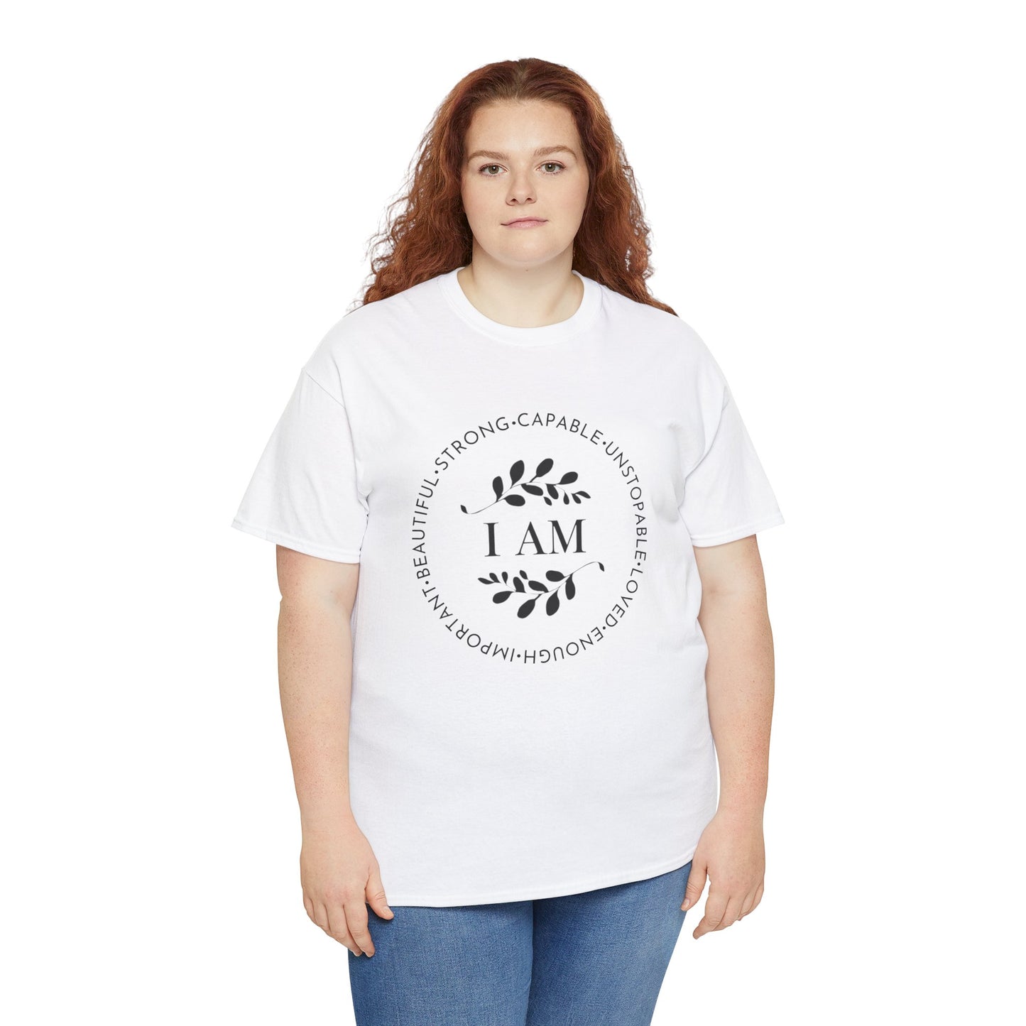 I AM Printed T Shirt with Hearts
