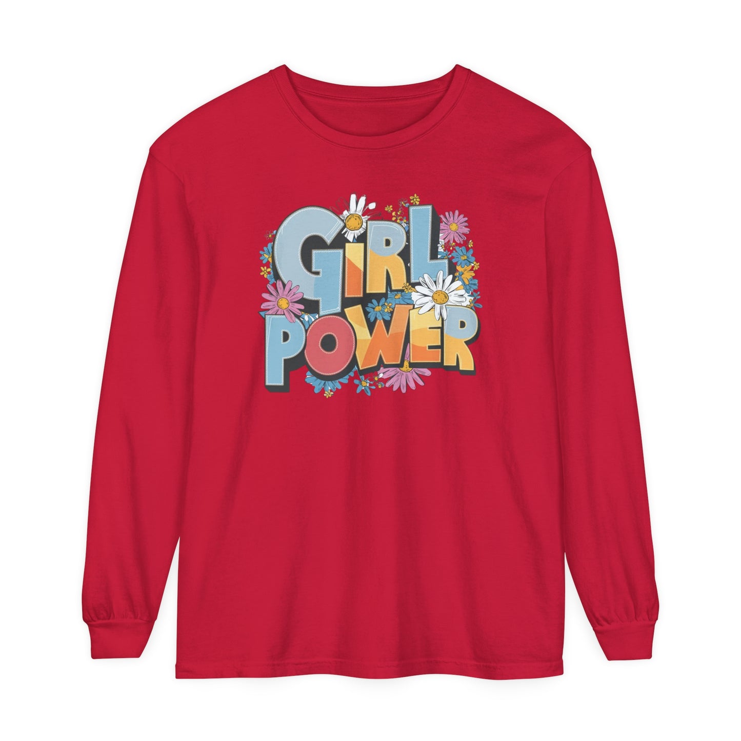 Girl Power Women Garment-dyed Long Sleeve T-Shirt