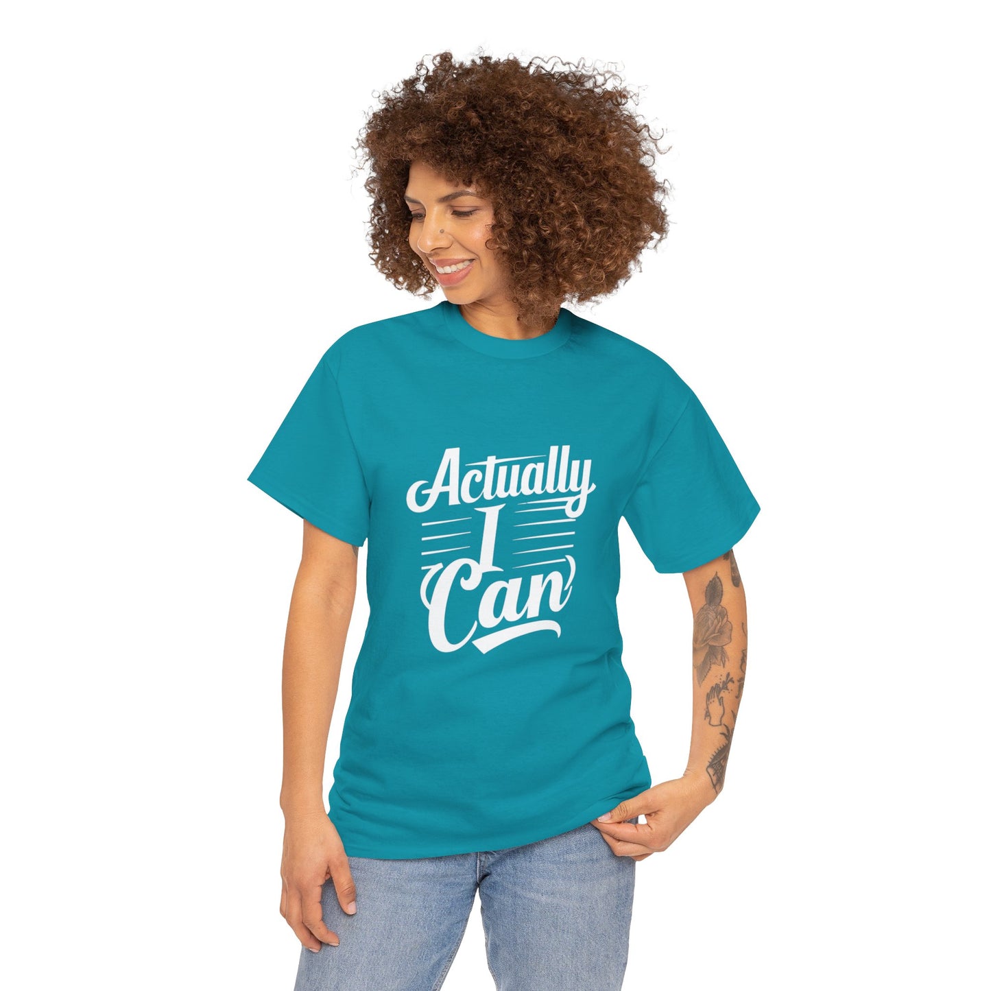 Actually I Can Women Heavy Cotton Tee