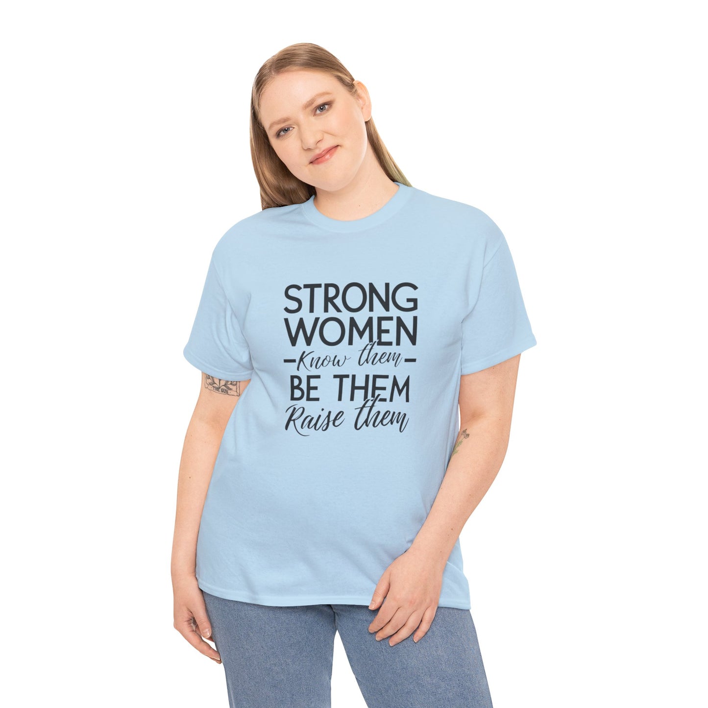Strong Women Printed T Shirt with Hearts