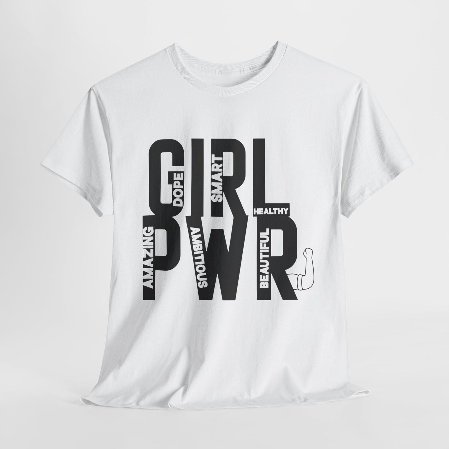 GIRL PWR Printed T Shirt with Hearts