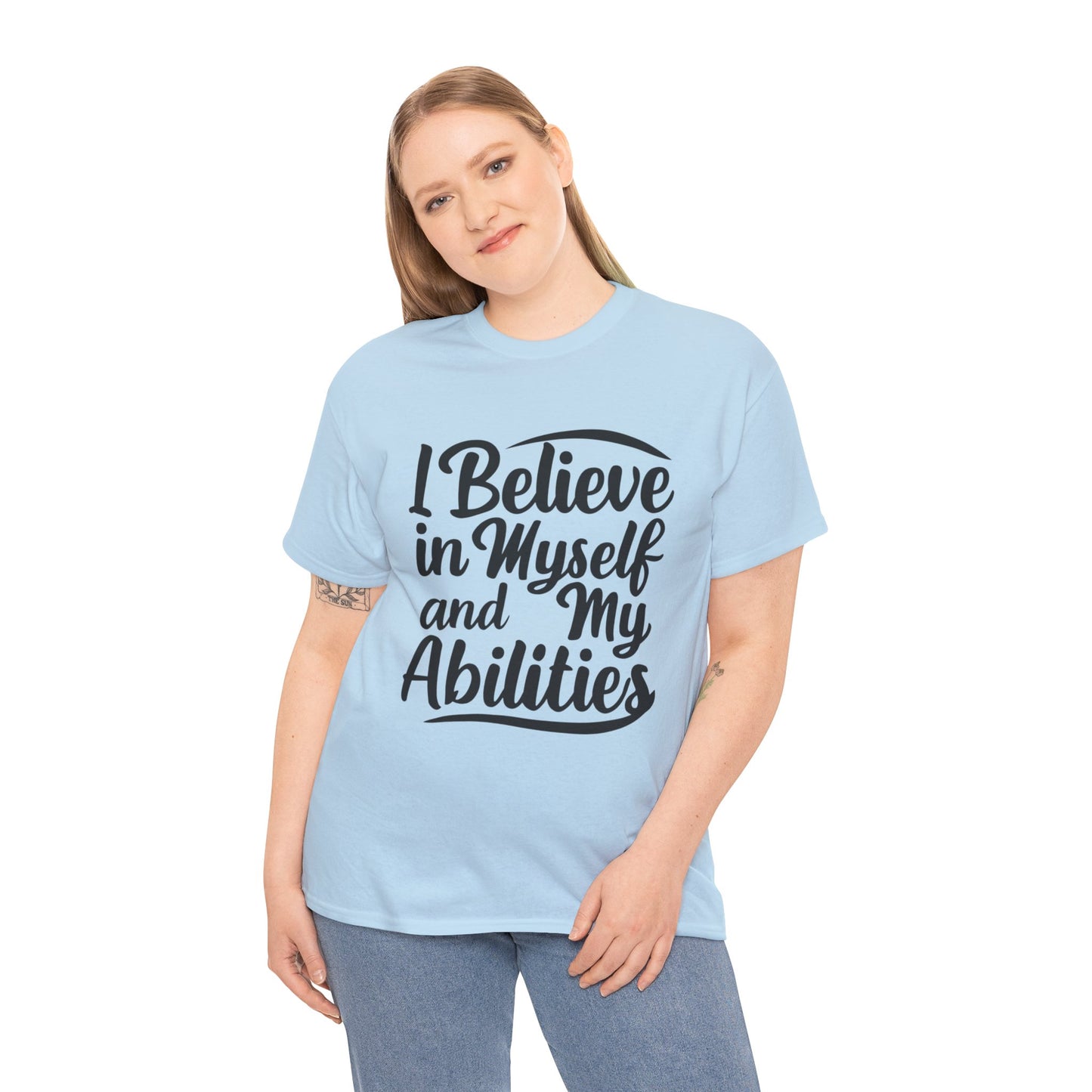 I Believe Printed T Shirt with Hearts