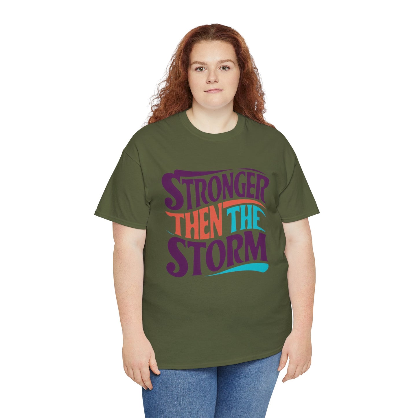 Stronger Then  Printed T Shirt with Hearts