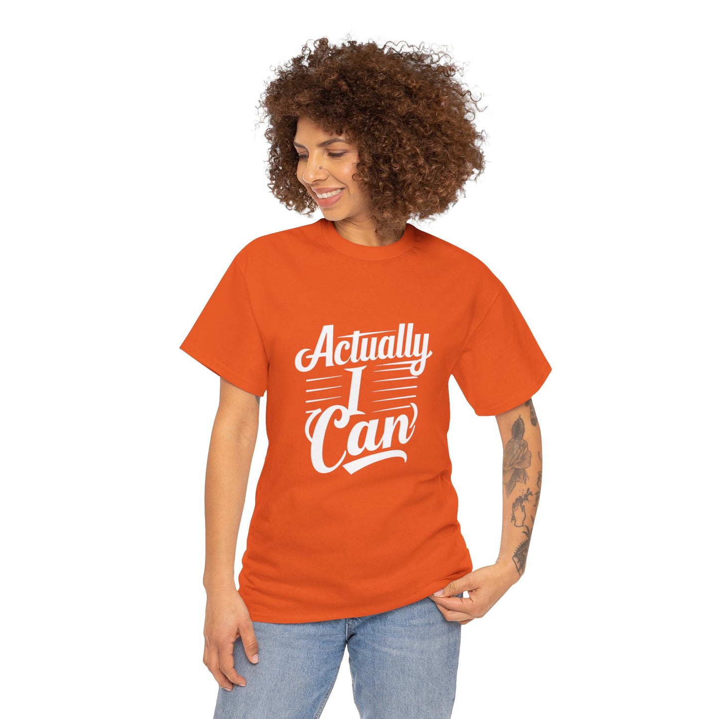 Actually I Can Women Heavy Cotton Tee