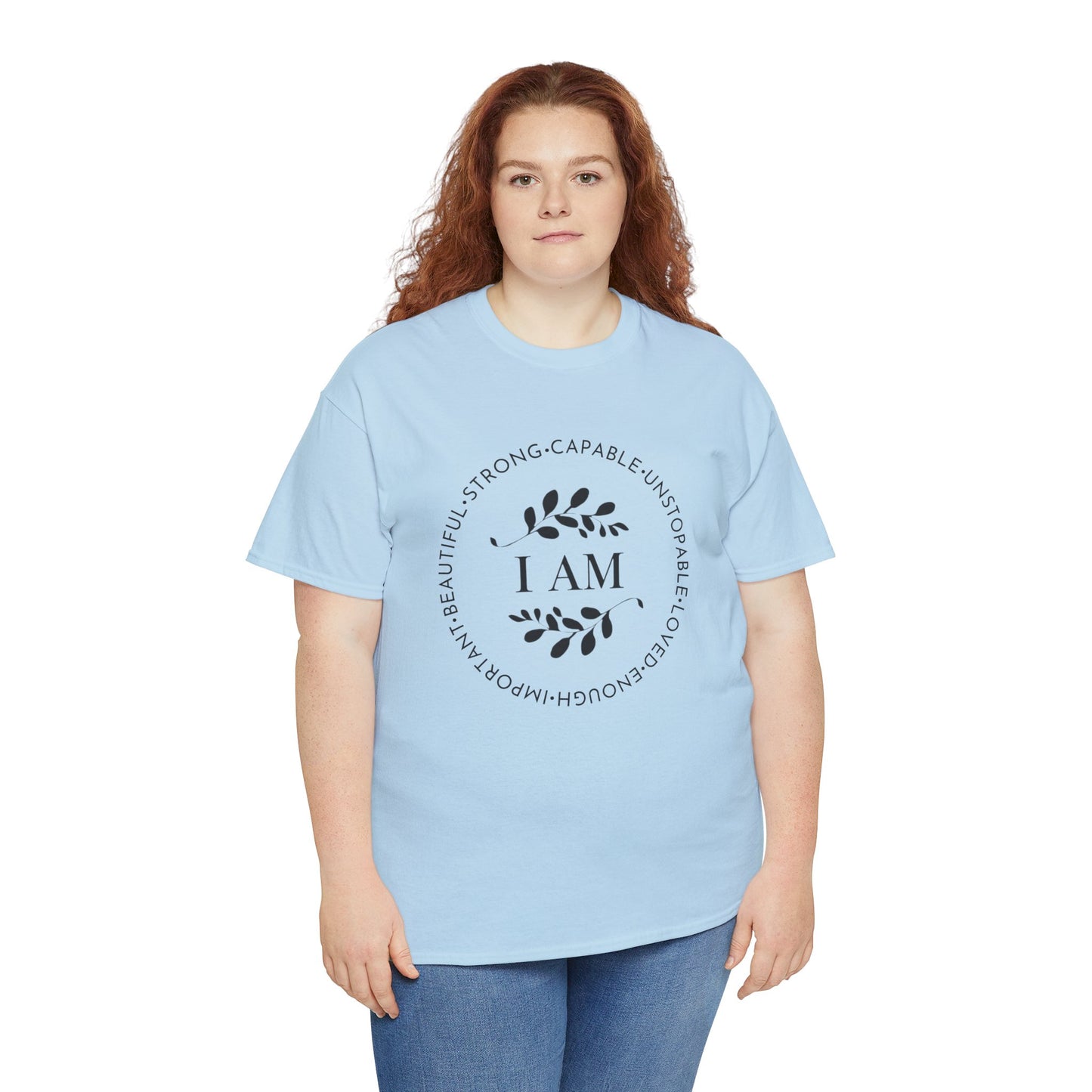 I AM Printed T Shirt with Hearts