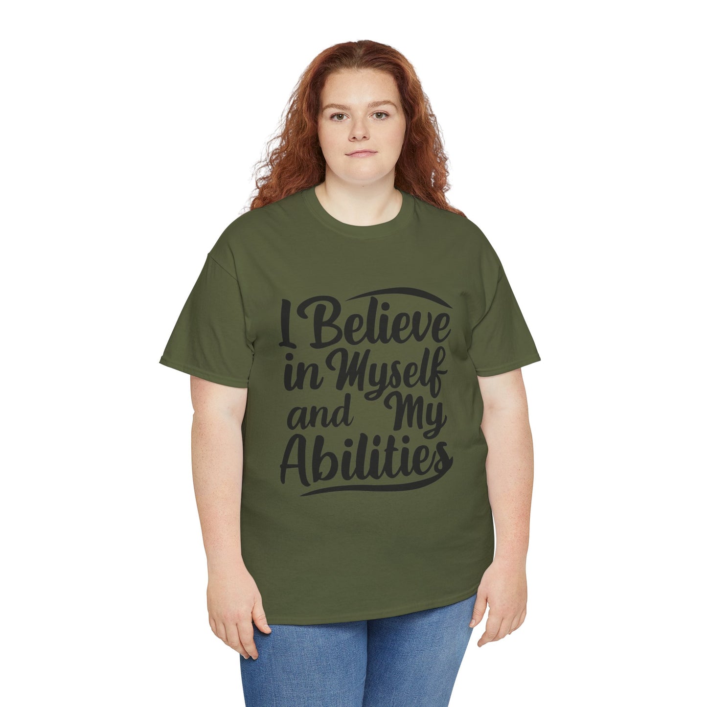 I Believe Printed T Shirt with Hearts