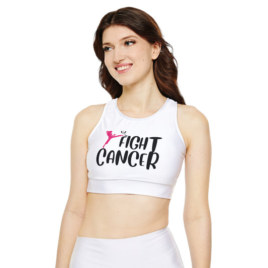 Copy of Fight Cancer Fully Lined, Padded Sports Bra (AOP)