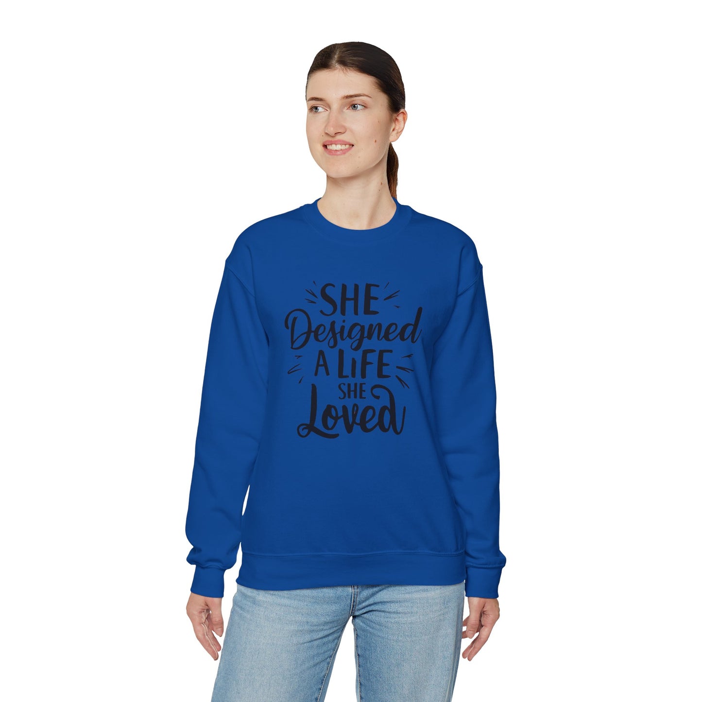 She Designed A Life She Loved Unisex Heavy Blend™ Crewneck Sweatshirt