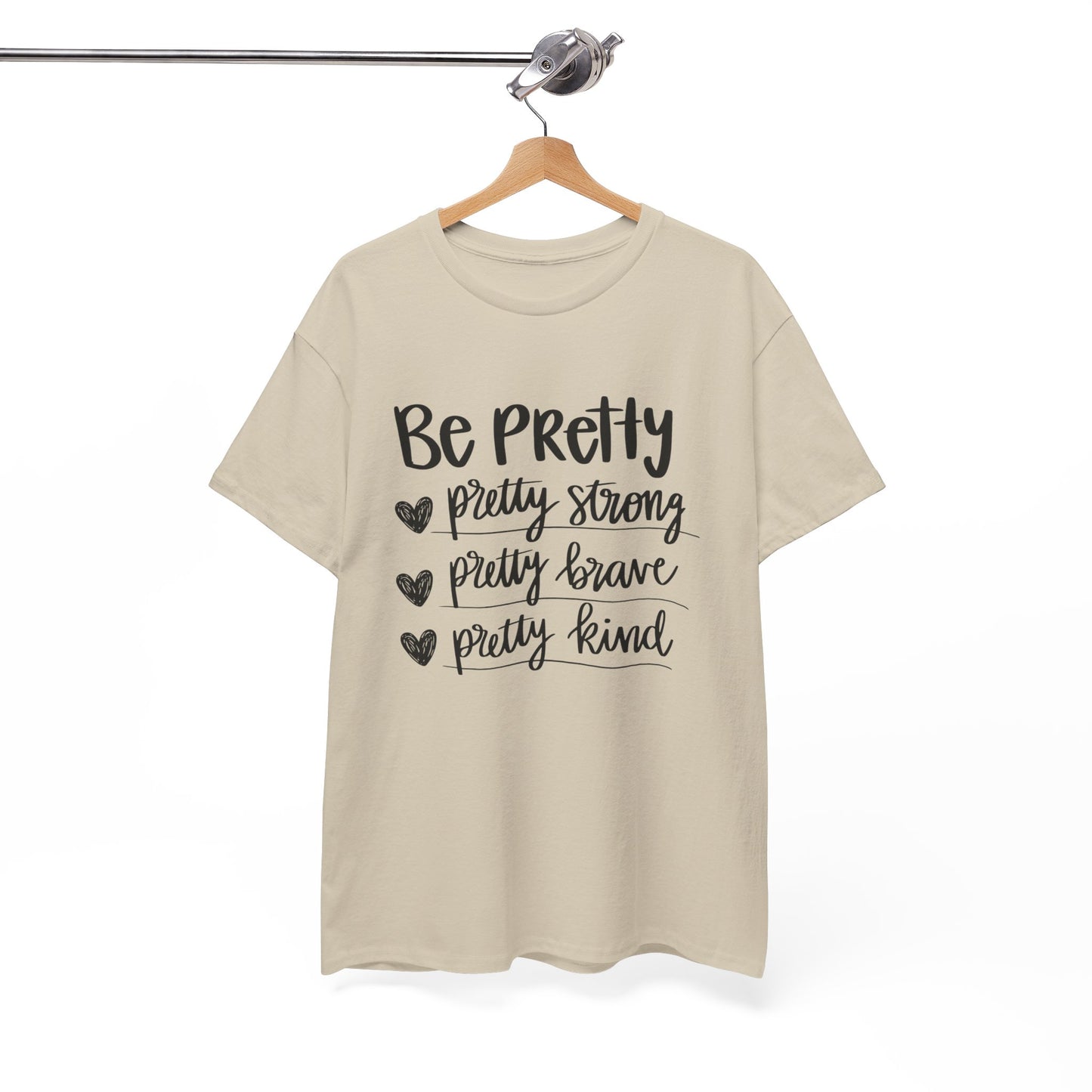 Be Pretty Printed T Shirt with Hearts