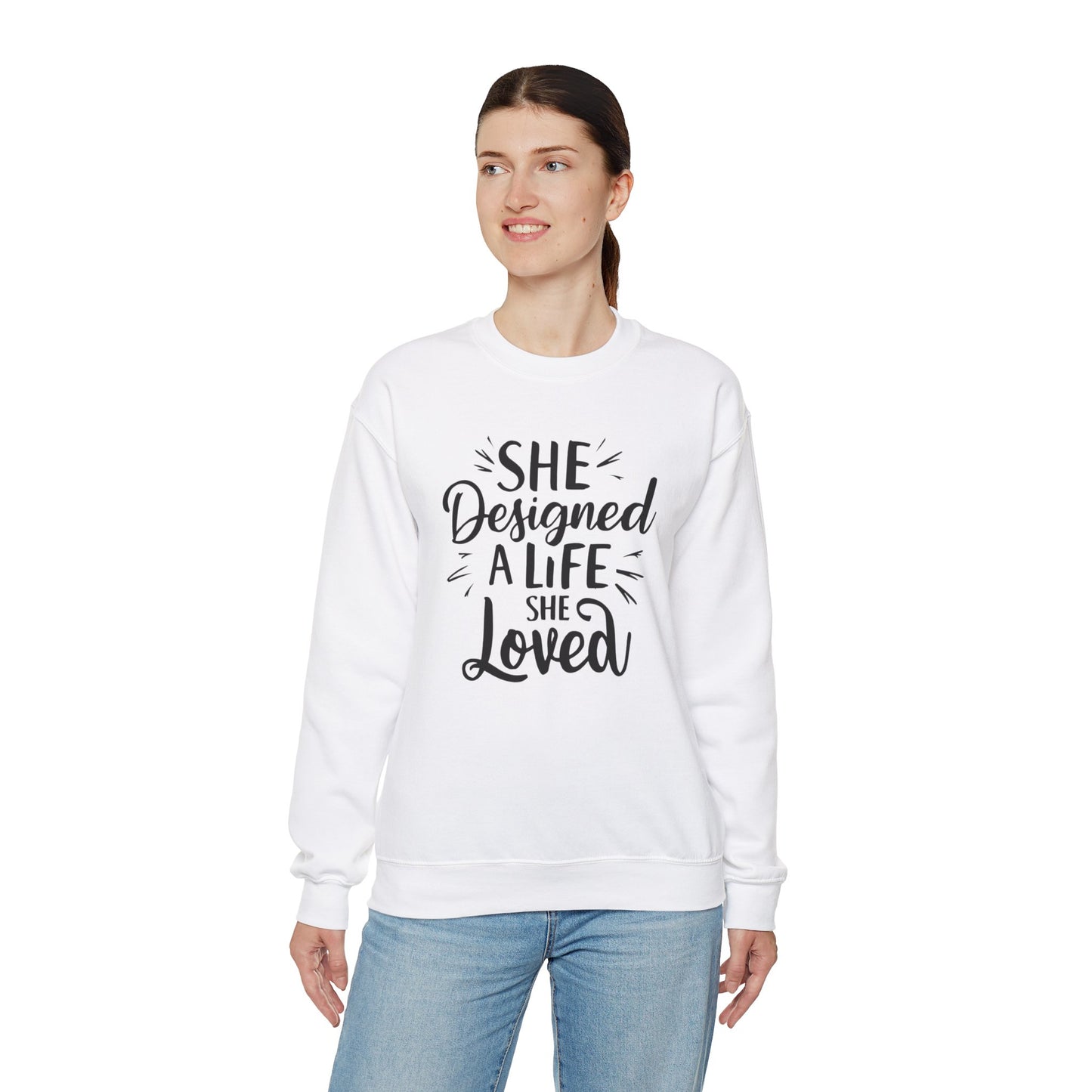 She Designed A Life She Loved Unisex Heavy Blend™ Crewneck Sweatshirt