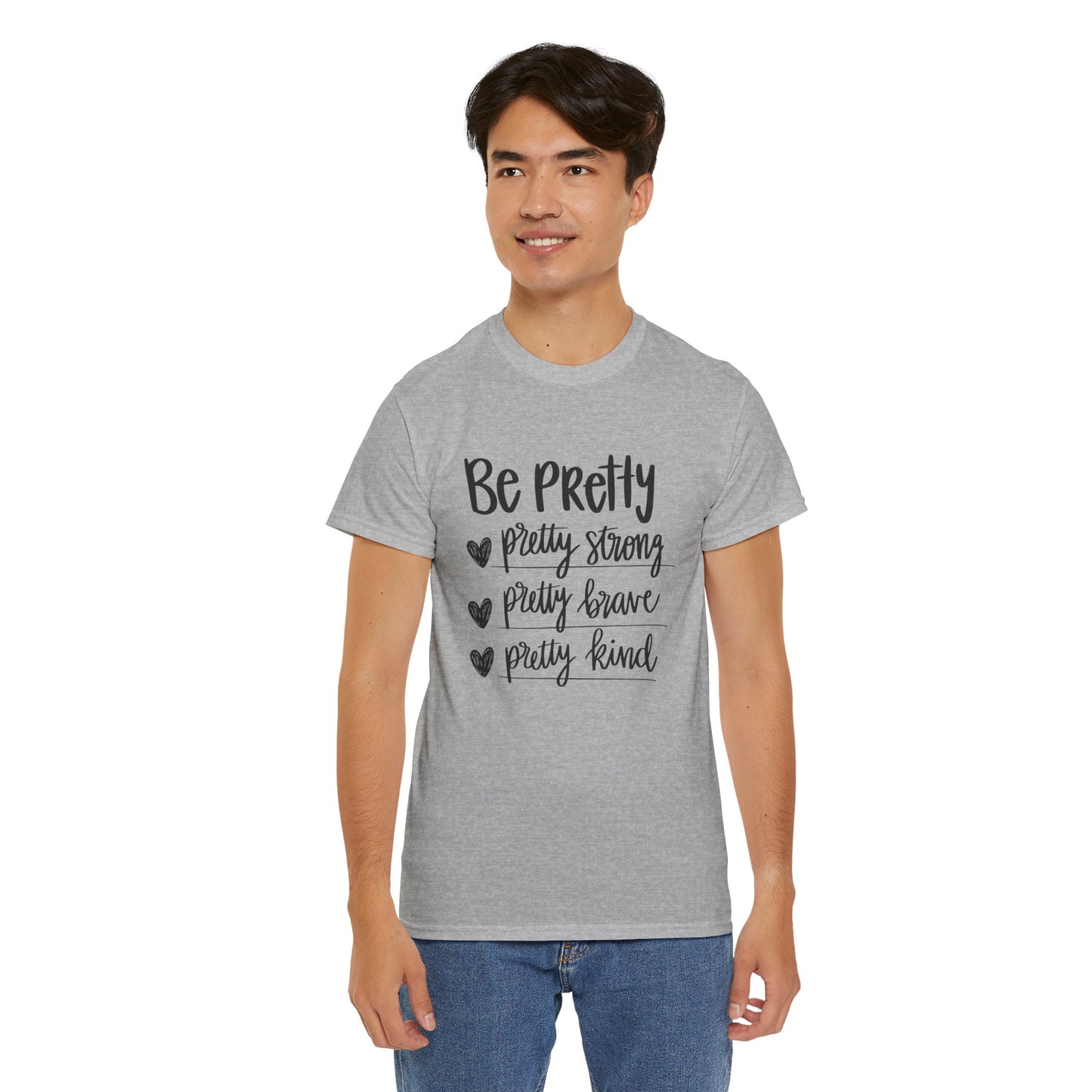Be Pretty Printed T Shirt with Hearts