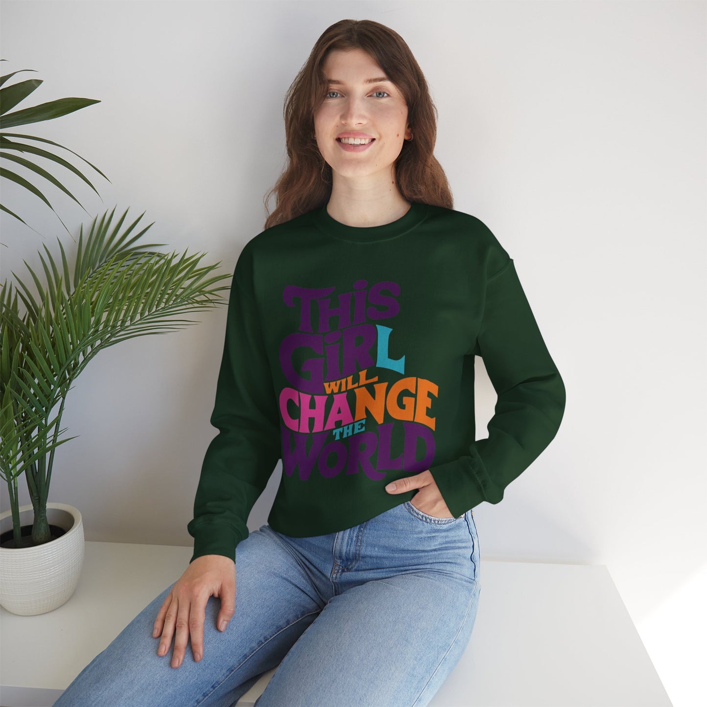 This Girl Will Change the World Unisex Heavy Blend™ Crewneck Sweatshirt
