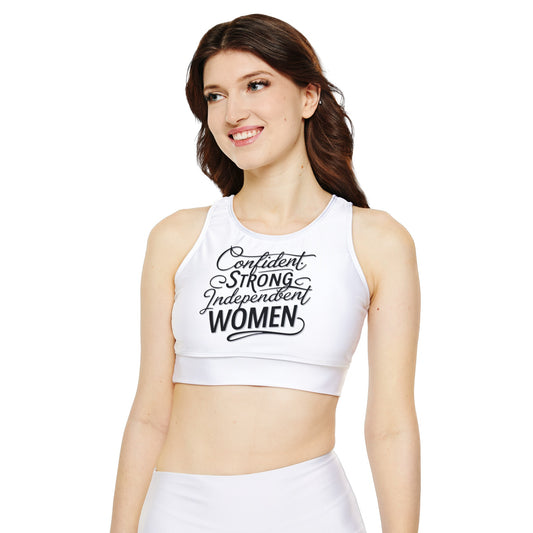 Confident Strong Fully Lined, Padded Sports Bra (AOP)