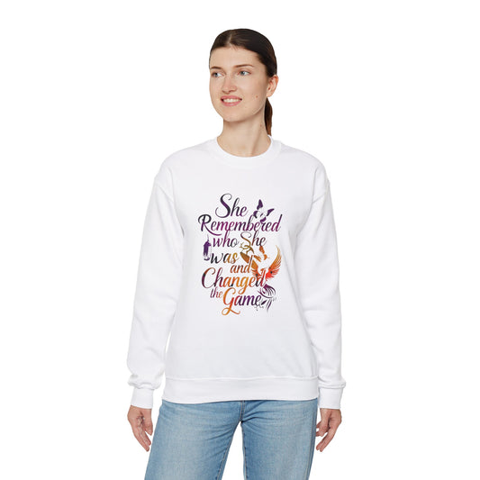 She Remembered Who She Was And Changed The Game Unisex Heavy Blend™ Crewneck Sweatshirt