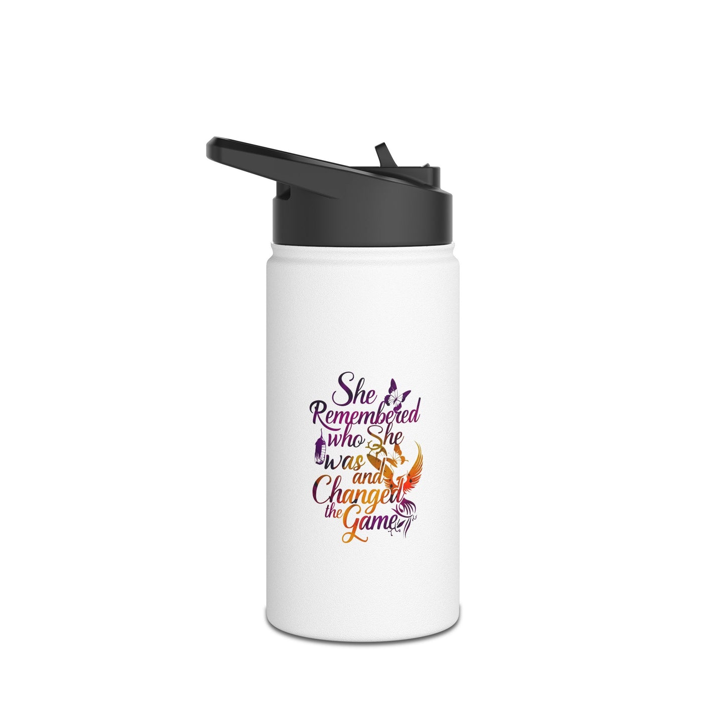 She Remembered  Stainless Steel Water Bottle, Standard Lid