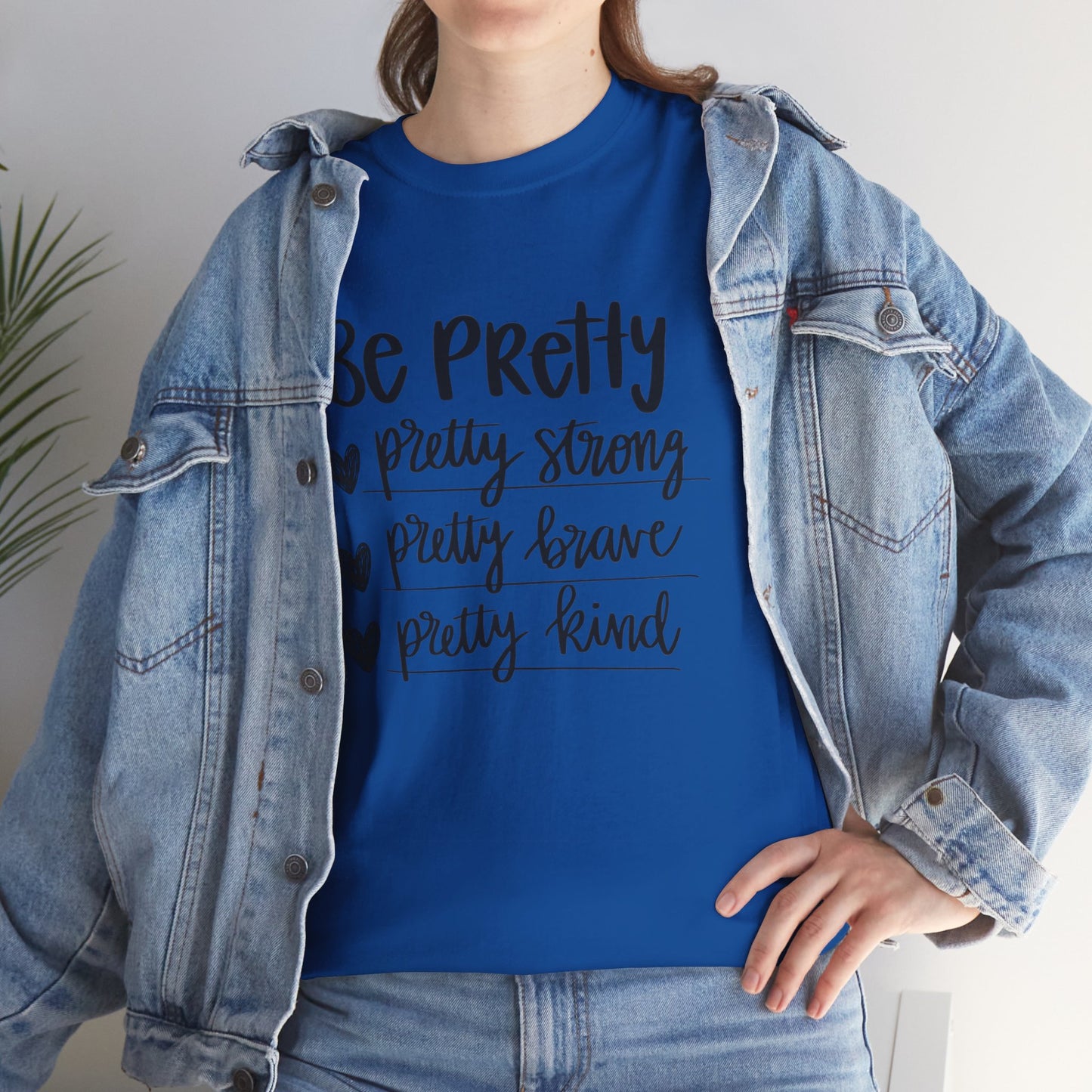Be Pretty Printed T Shirt with Hearts