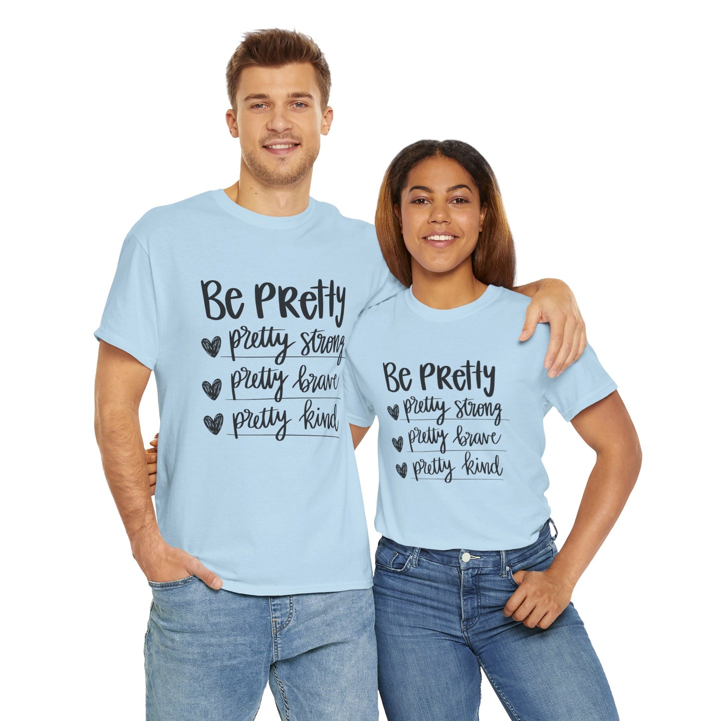 Be Pretty Printed T Shirt with Hearts