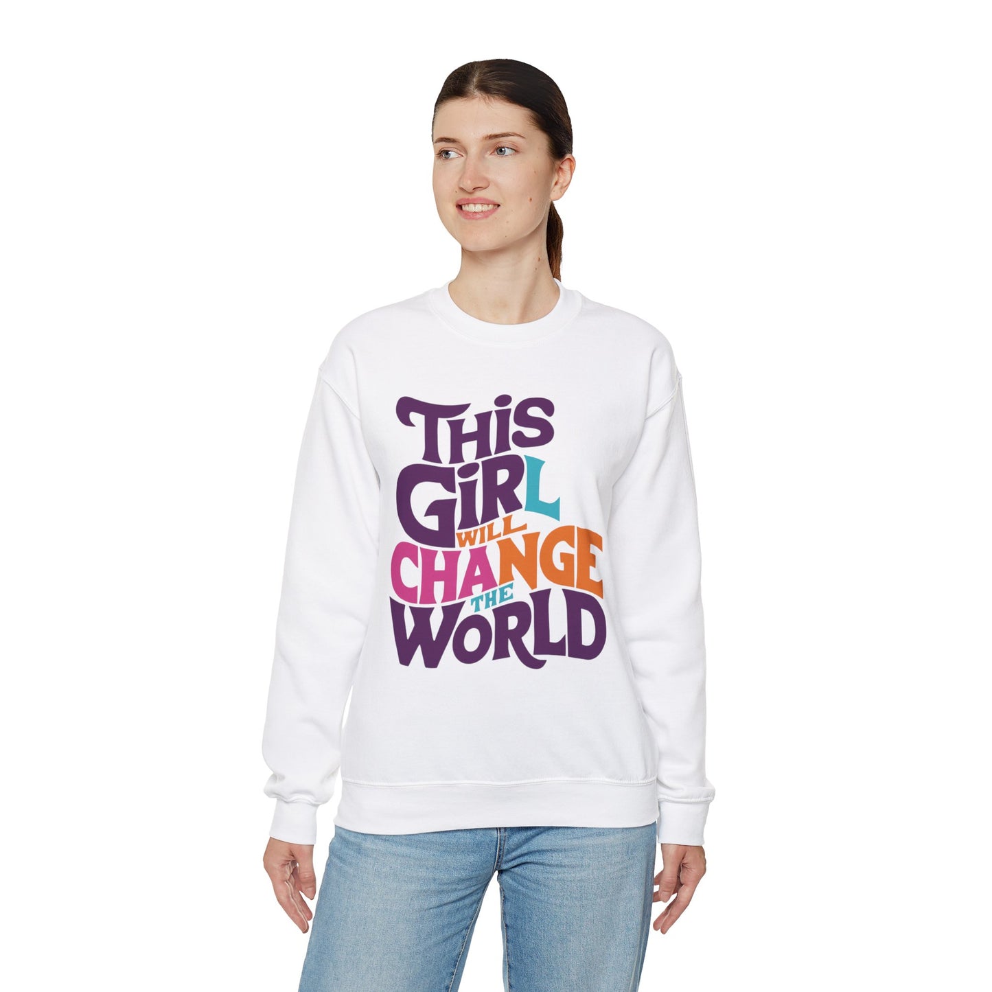 This Girl Will Change the World Unisex Heavy Blend™ Crewneck Sweatshirt
