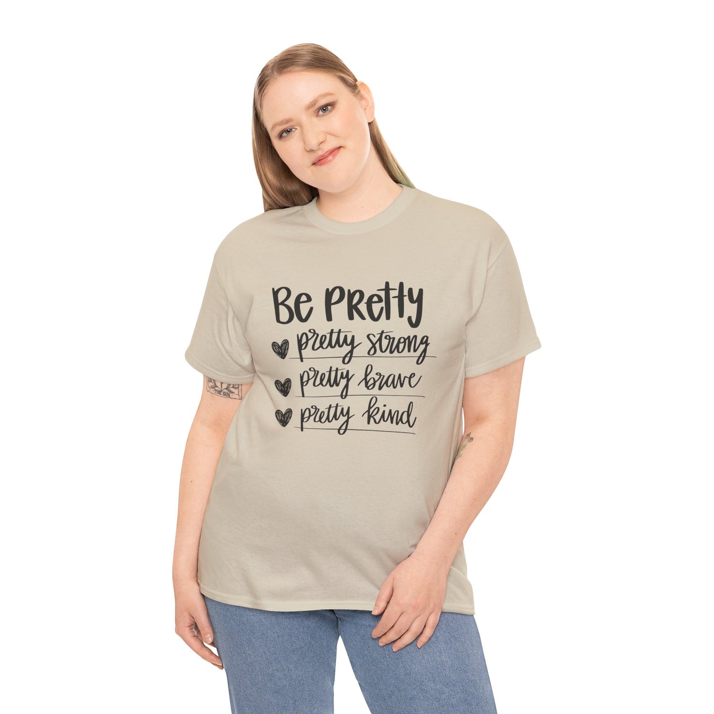 Be Pretty Printed T Shirt with Hearts