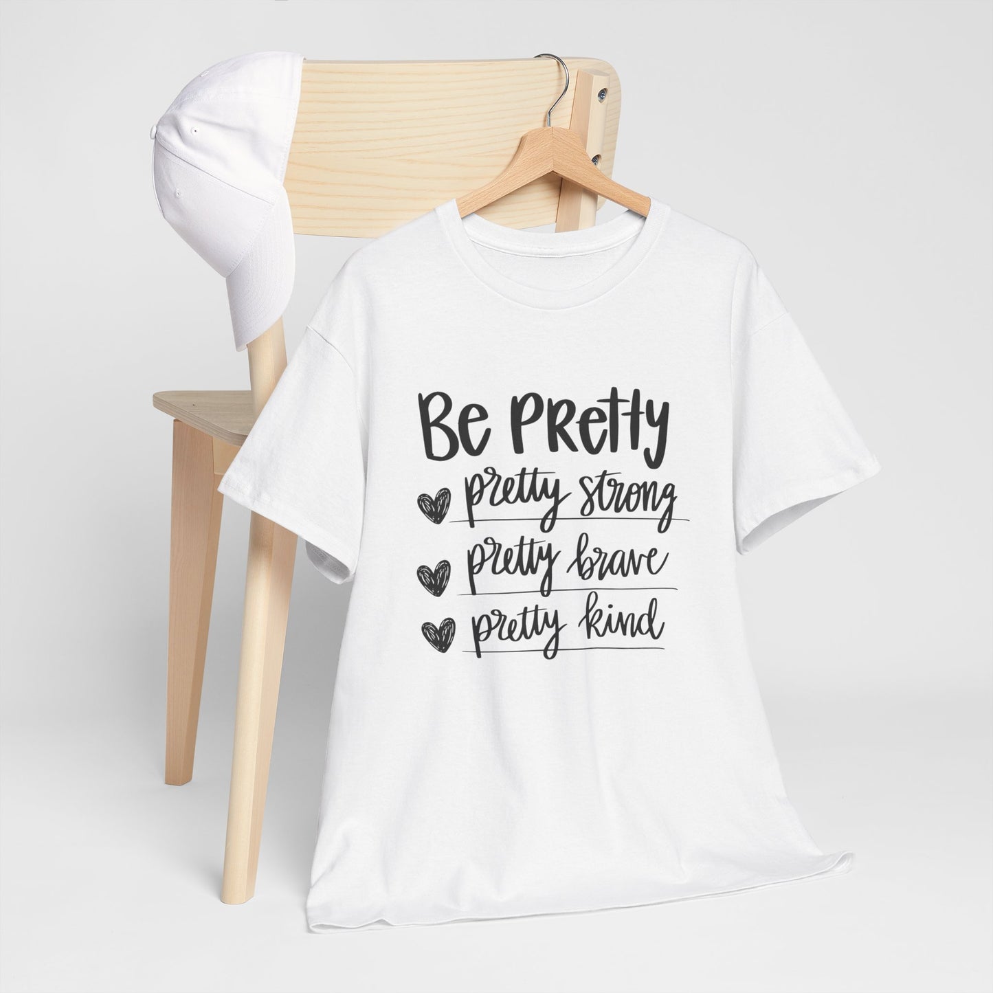 Be Pretty Printed T Shirt with Hearts