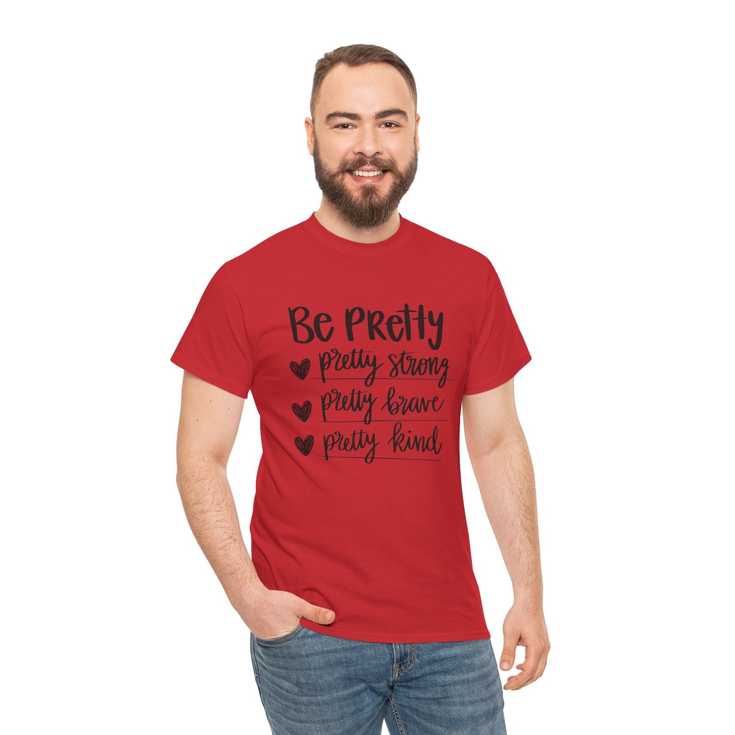 Be Pretty Printed T Shirt with Hearts