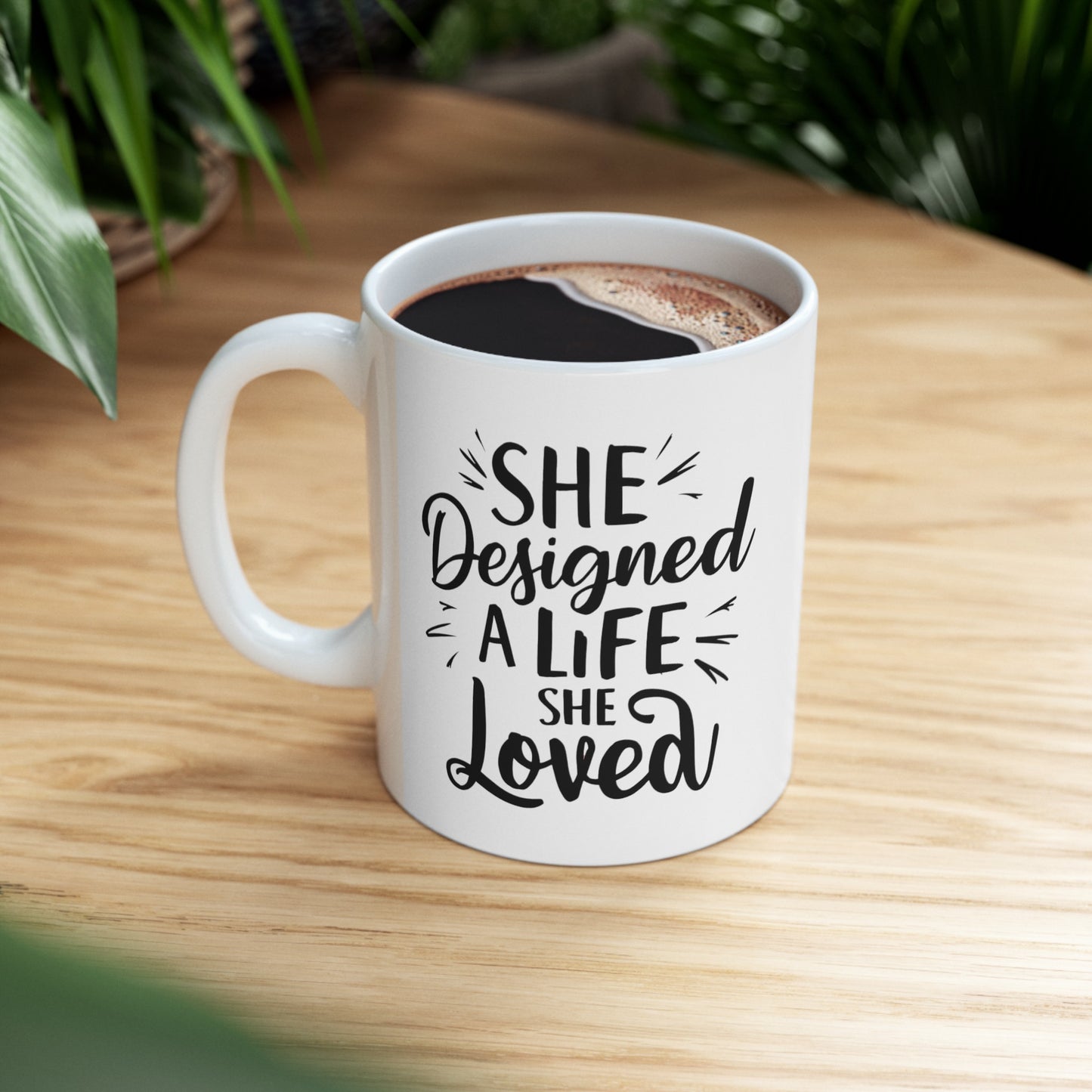 She Designed Printed Ceramic Mug, (11oz, 15oz)