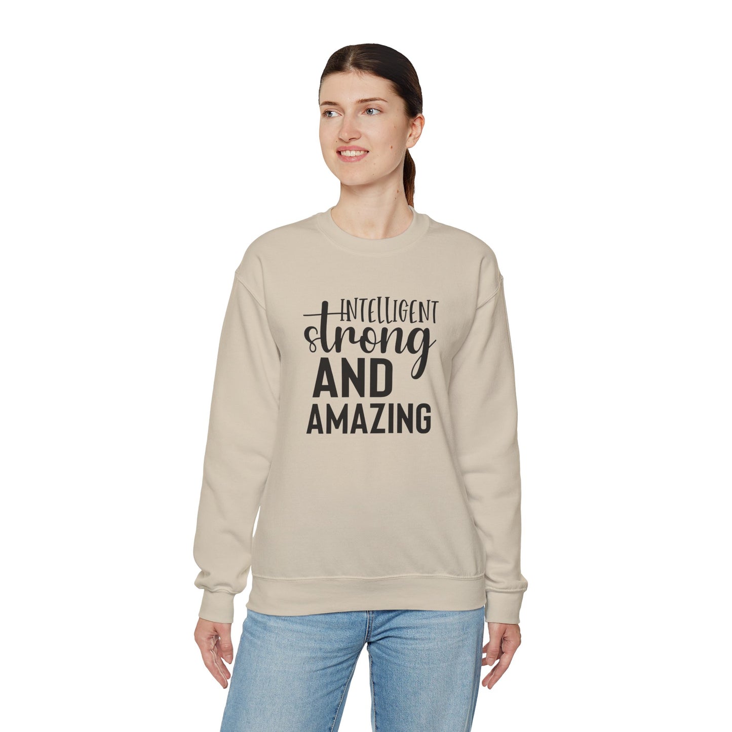 Intelligent Strong And Amazing Unisex Heavy Blend™ Crewneck Sweatshirt