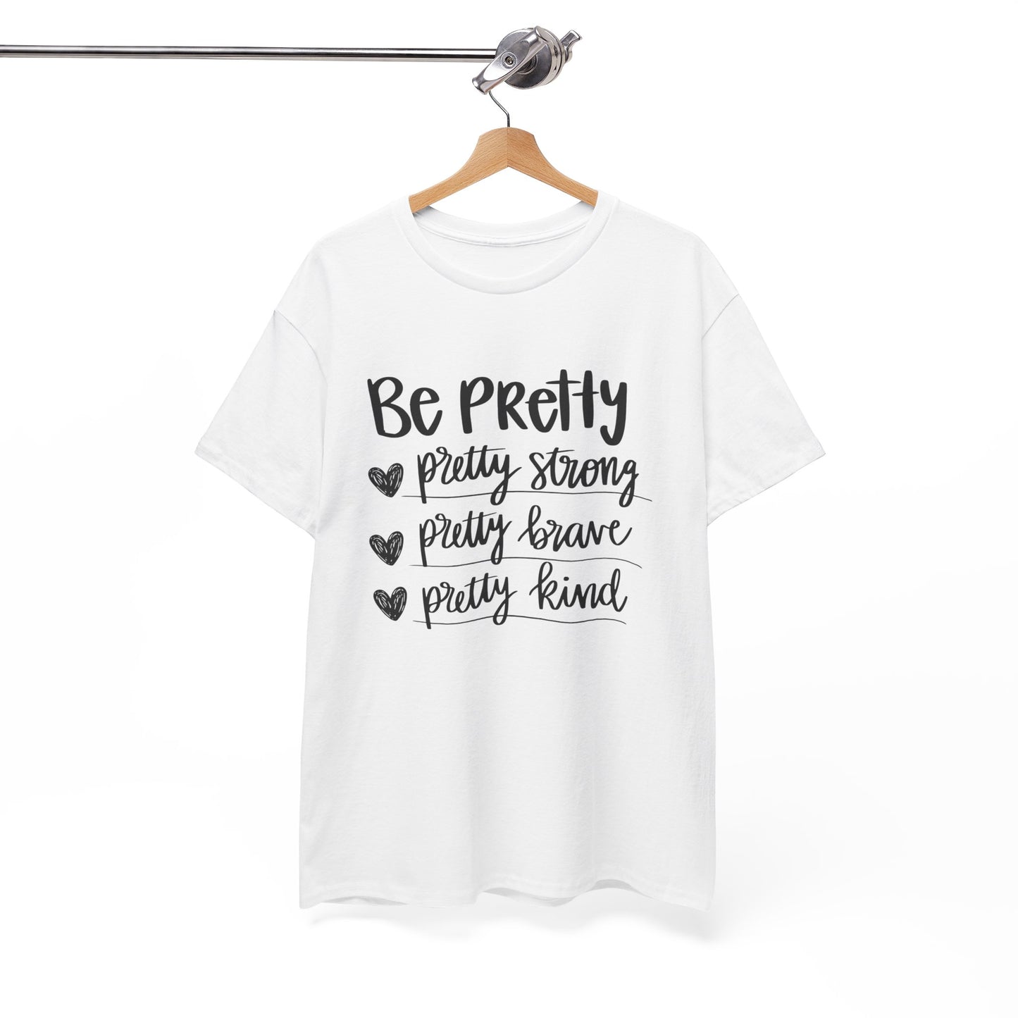 Be Pretty Printed T Shirt with Hearts
