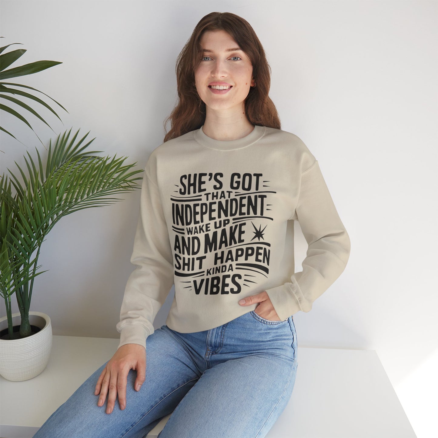 She's Got That Independent Wake Up Unisex Heavy Blend™ Crewneck Sweatshirt