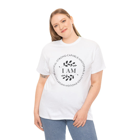 I AM Printed T Shirt with Hearts