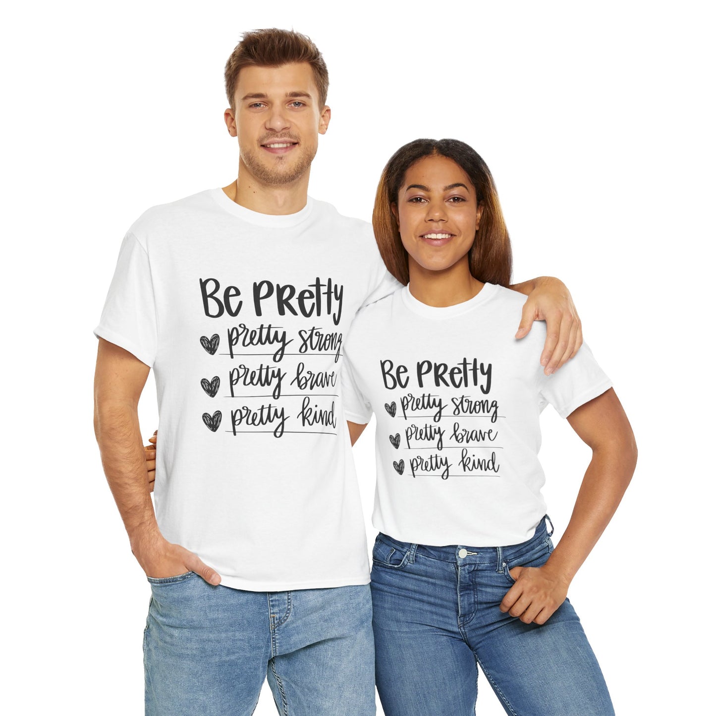 Be Pretty Printed T Shirt with Hearts