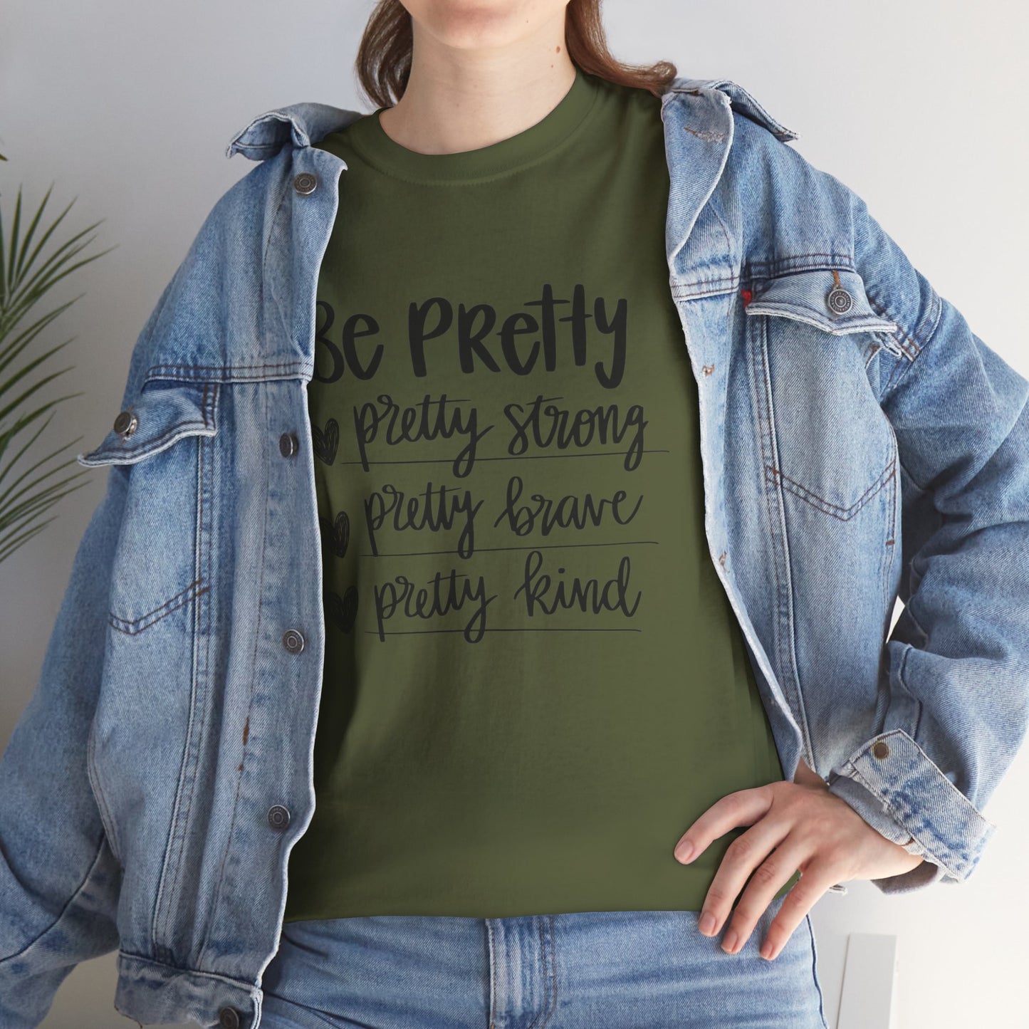 Be Pretty Printed T Shirt with Hearts