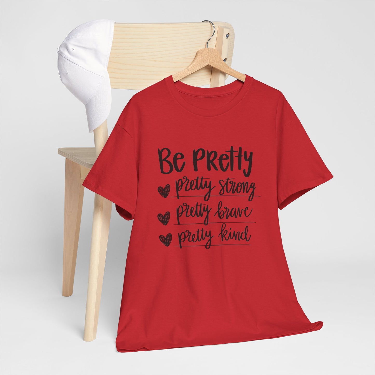 Be Pretty Printed T Shirt with Hearts