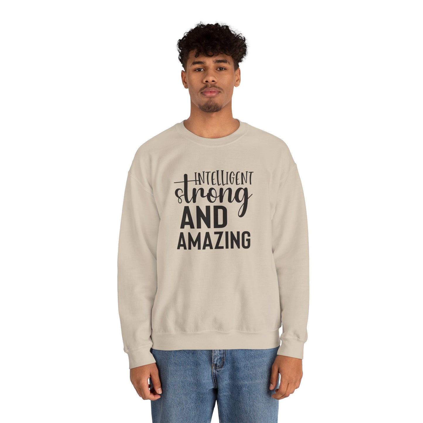Intelligent Strong And Amazing Unisex Heavy Blend™ Crewneck Sweatshirt