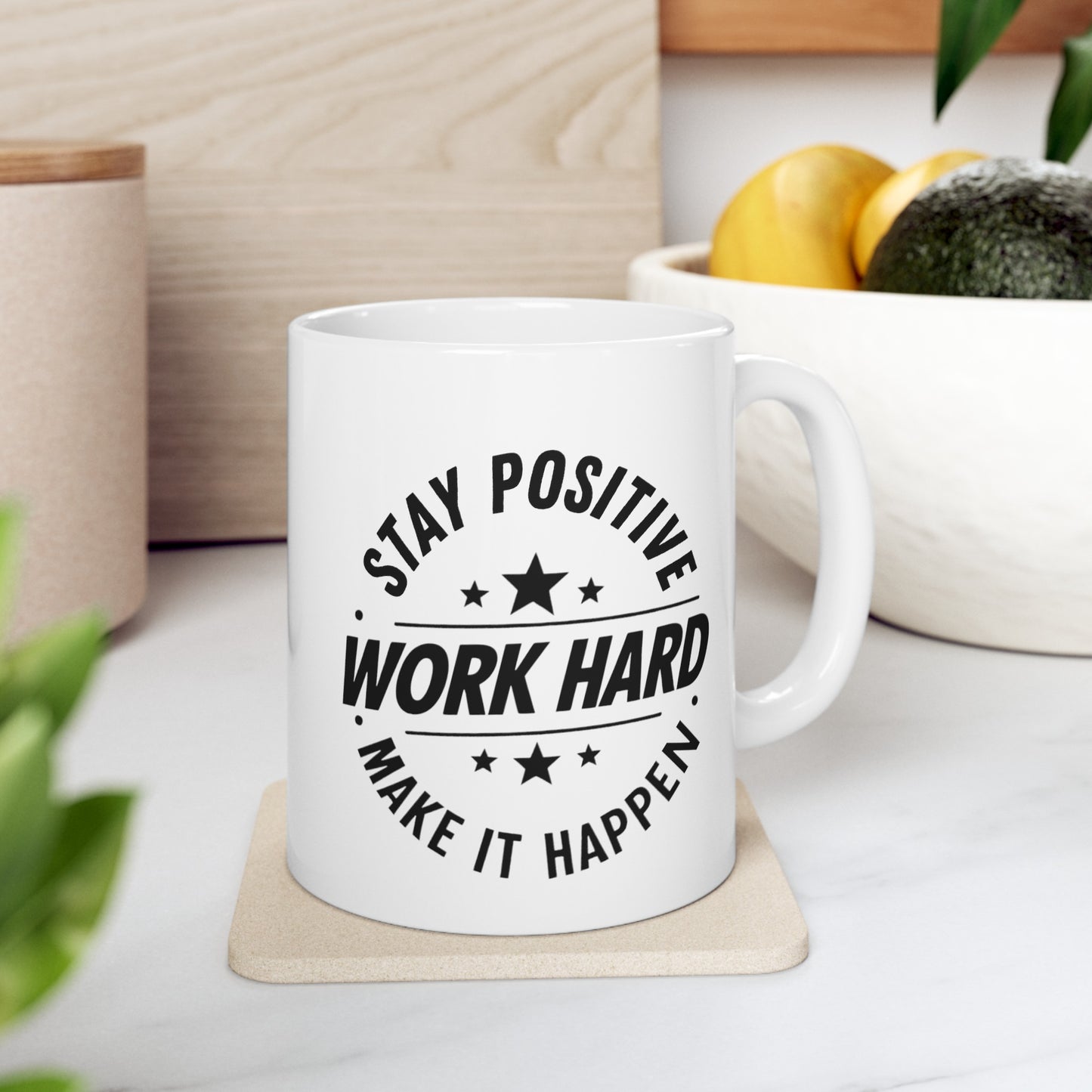 Stay Positive Ceramic Mug, (11oz, 15oz)