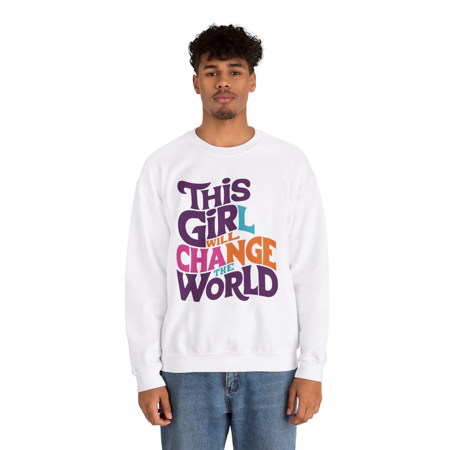 This Girl Will Change the World Unisex Heavy Blend™ Crewneck Sweatshirt