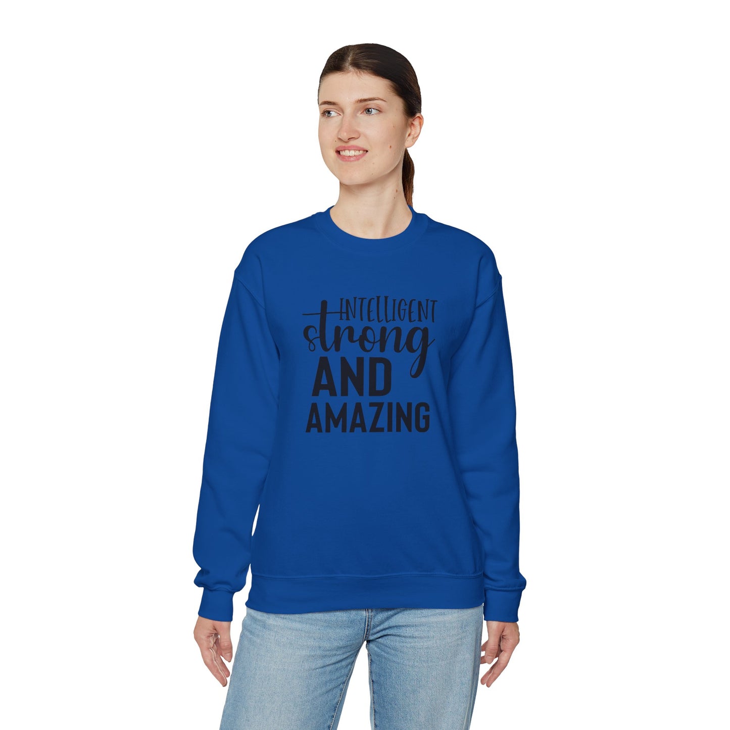 Intelligent Strong And Amazing Unisex Heavy Blend™ Crewneck Sweatshirt